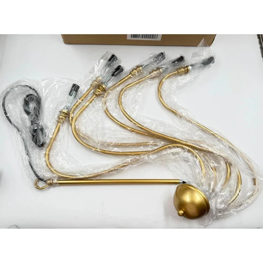 Modern Chandelier Country Retro Gold Black Candle Chandelier Simple Fashion Iron